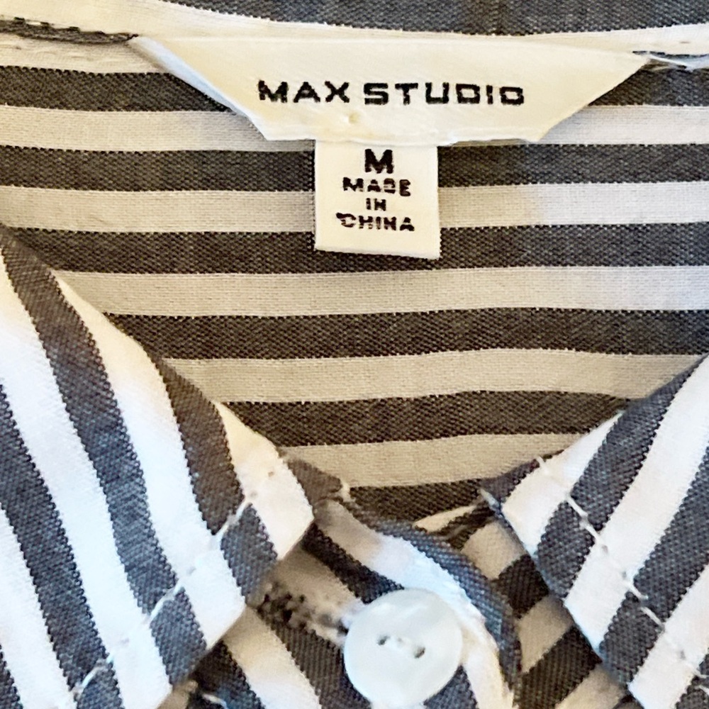 Max Studio Monochrome Striped Shirt - Picture 2 of 6